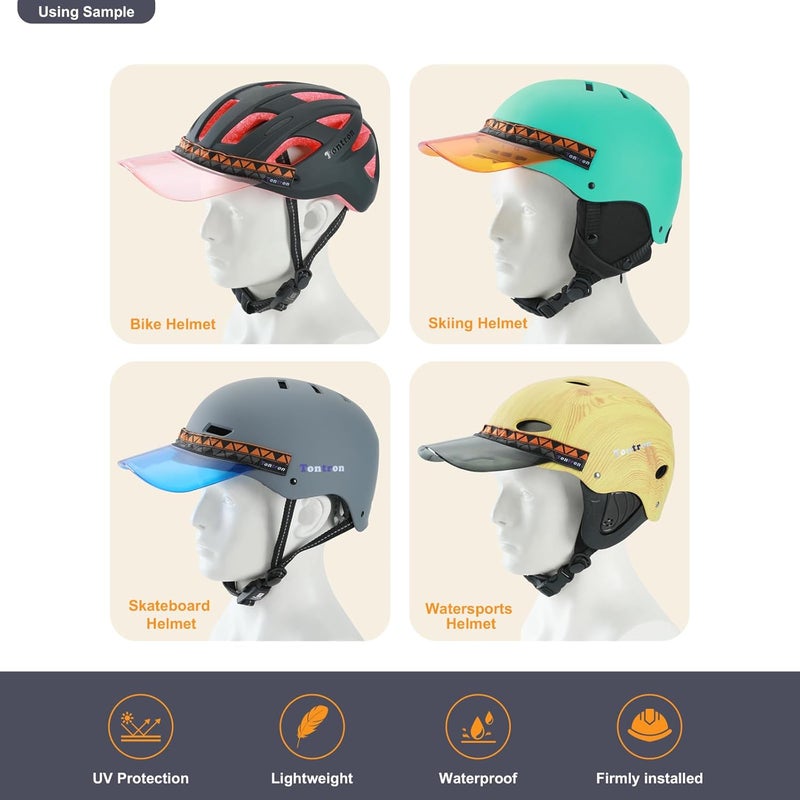 Tontron Colourvisor Removable Helmet Visor | Helmet Brim (Black) - Image 3